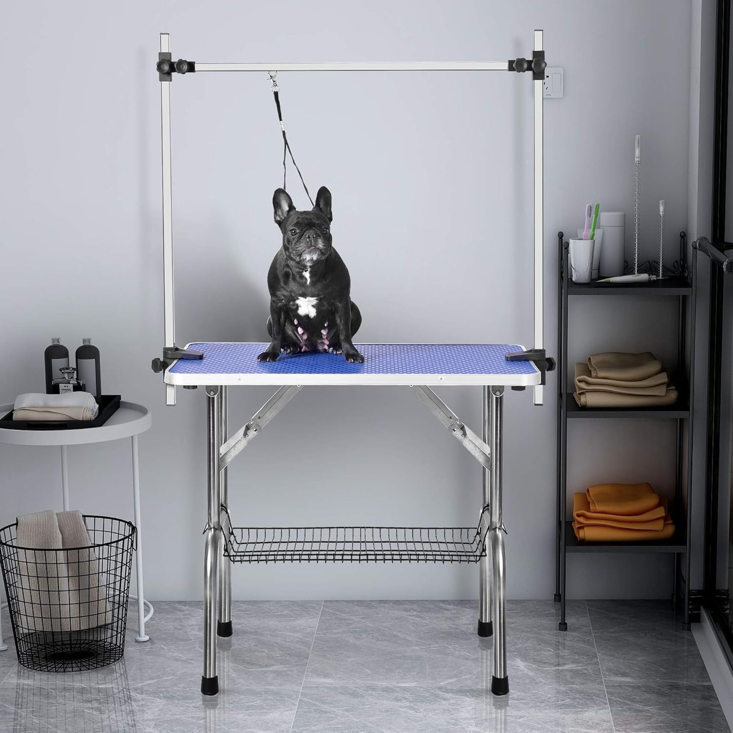 36" Professional Pet Grooming Table – Adjustable Height, Heavy-Duty with Arm, Noose & Mesh Tray, 330 lbs Capacity for Large Dogs & Cats